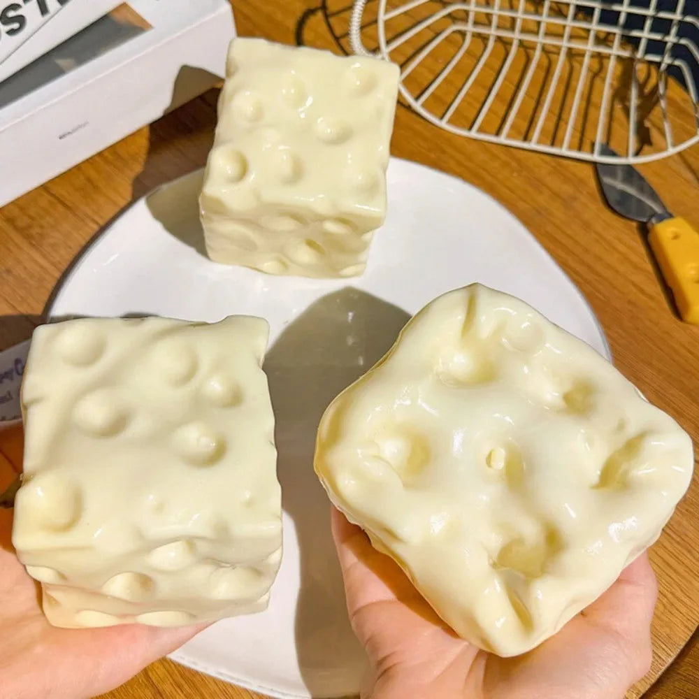 Cheese Cube Squishy Fidget Toy – 6 cm